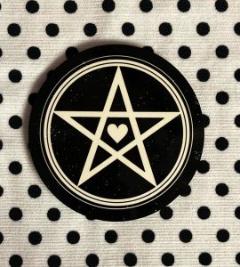 Black and White Pentagram Coaster