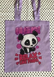 Lilac Relax Like Panda Tote Bag