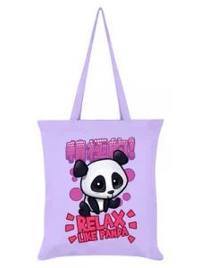 Lilac Relax Like Panda Tote Bag