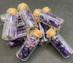 Amethyst Crystal Chips in Glass Vial