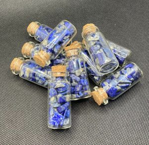 Lapis Lazuli Crystal Chips in Glass Vial