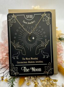 The Moon Tarot Necklace Card