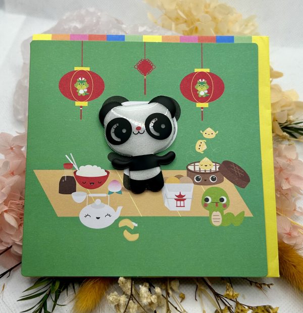 Panda Square Card with Magnet Keepsake
