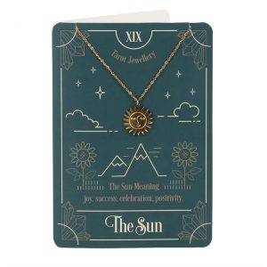 The Sun Tarot Necklace On A Card