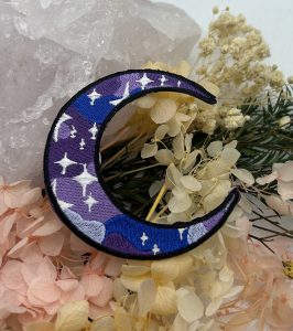 Galaxy moon Iron-On Patch