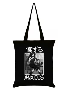 Black tote bag with ‘Anxious’ Manga Girl design